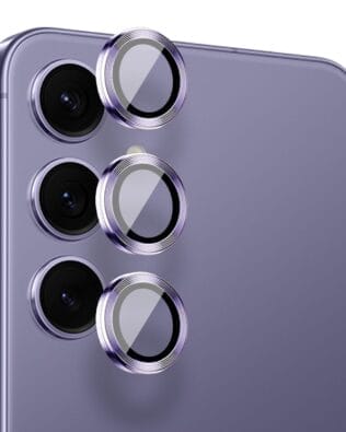 Metalowa osłona obiektywu aparatu ze szkła hartowanego 9H do Samsung Galaxy S24, 1 zestaw, fioletowa