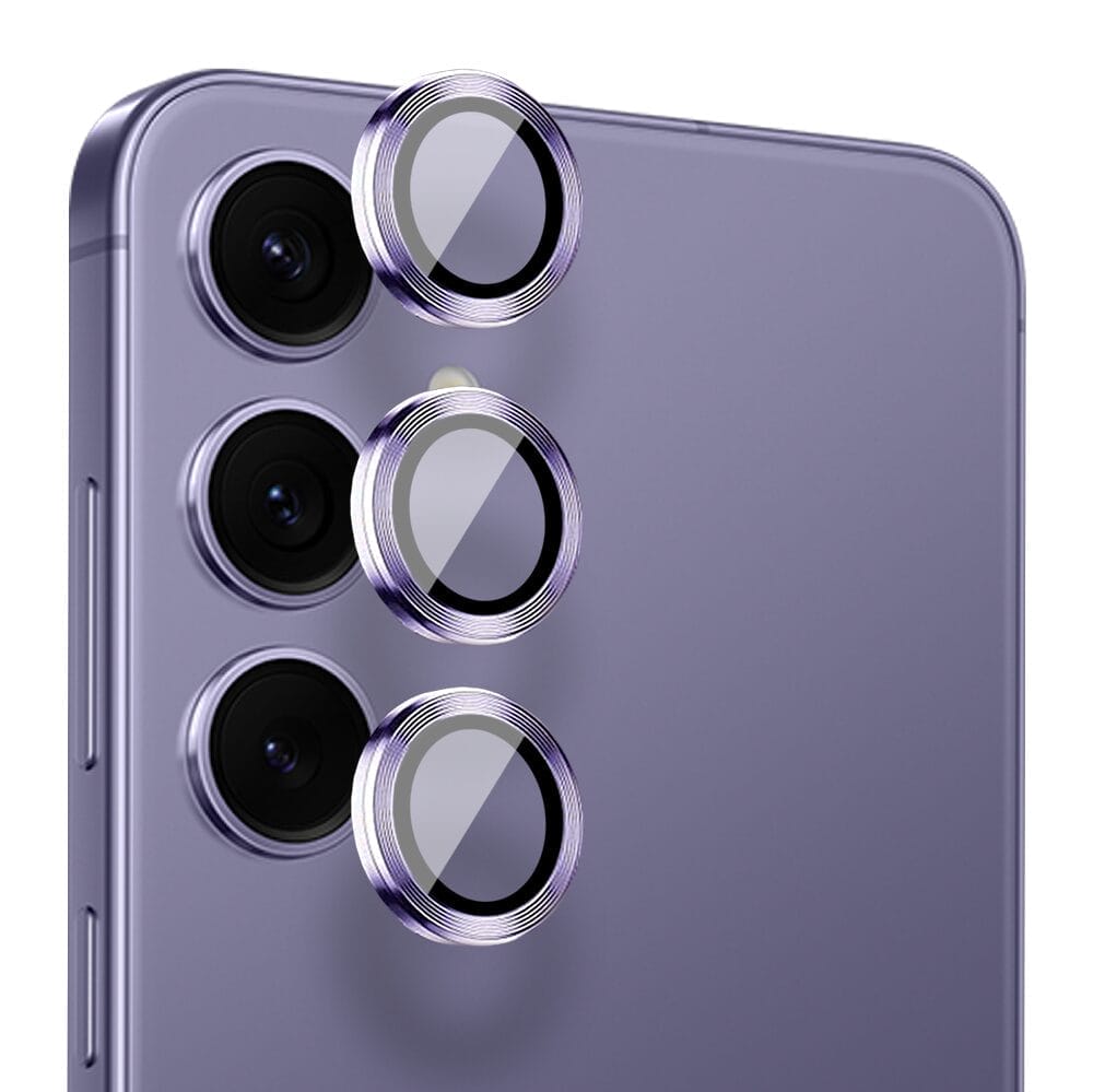 Metalowa osłona obiektywu aparatu ze szkła hartowanego 9H do Samsung Galaxy S24, 1 zestaw, fioletowa - obrazek 2