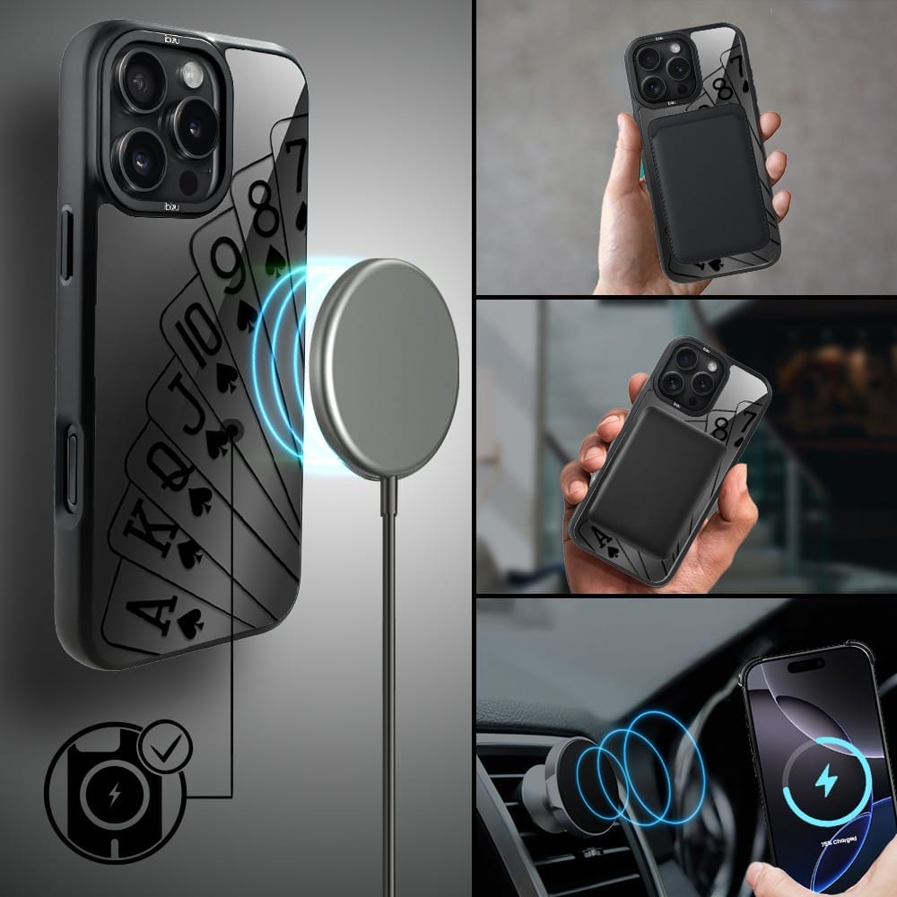 Etui do iPhone 16 Pro Max IBIZU DropGuard Matt z MagSafe, Midnight, Karty do gry - obrazek 8