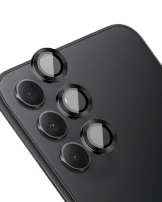 Metalowa osłona obiektywu aparatu ze szkła hartowanego 9H do Samsung Galaxy A34, 1 zestaw, czarna