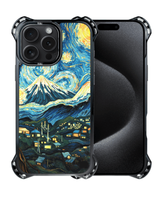 Etui do iPhone 15 Pro Max IBIZU DropGuard Ultra z MagSafe, Van Gogh, gwieździsta noc