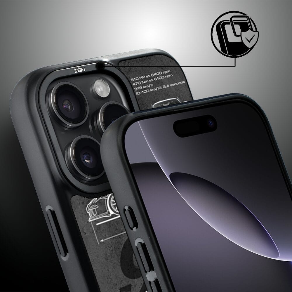 Etui do iPhone 16 Pro IBIZU DropGuard Matt z MagSafe, TechDrive, 911 GT3 RS - obrazek 3