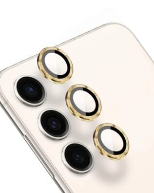 Metalowa osłona obiektywu aparatu ze szkła hartowanego 9H do Samsung Galaxy S23 Plus, 1 zestaw, złota