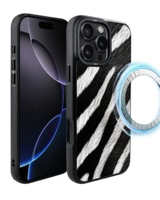Etui do iPhone 16 Pro IBIZU DropGuard Matt z MagSafe, Zew Natury, Zebra