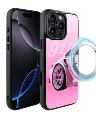 Etui do iPhone 16 Pro IBIZU DropGuard Matt z MagSafe, TechDrive, 911 różowe