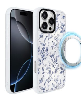 Etui do iPhone 16 Pro Max IBIZU DropGuard Matt z MagSafe, Pastel Bloom, Lazurowe szepty