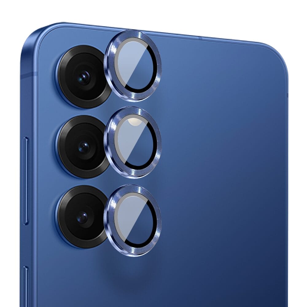 Metalowa osłona obiektywu aparatu ze szkła hartowanego 9H do Samsung Galaxy S25, 1 zestaw, granatowa - obrazek 2