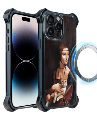 Etui iPhone 14 Pro Max IBIZU DropGuard Ultra z MagSafe, Leonardo Da Vinci, dama z kotem