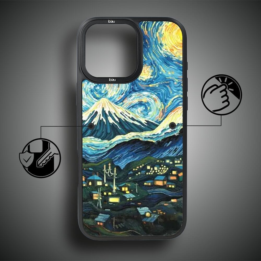 Etui do iPhone 16 Pro IBIZU DropGuard Matt z MagSafe, Van Gogh, gwieździsta noc - obrazek 7