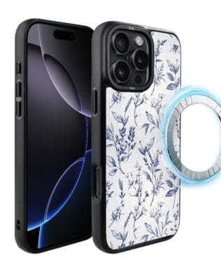 Etui do iPhone 16 Pro IBIZU DropGuard Matt z MagSafe, Pastel Bloom, Lazurowe szepty