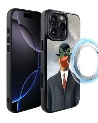 Etui do iPhone 16 Pro Max IBIZU DropGuard Matt z MagSafe, Rene Magritte, syn człowieczy