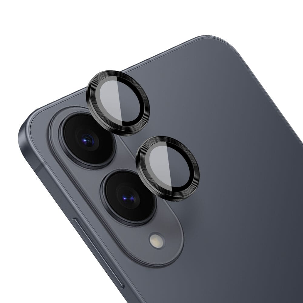 Metalowa osłona obiektywu aparatu ze szkła hartowanego 9H do Samsung Galaxy S25 Edge, 1 zestaw, czarna