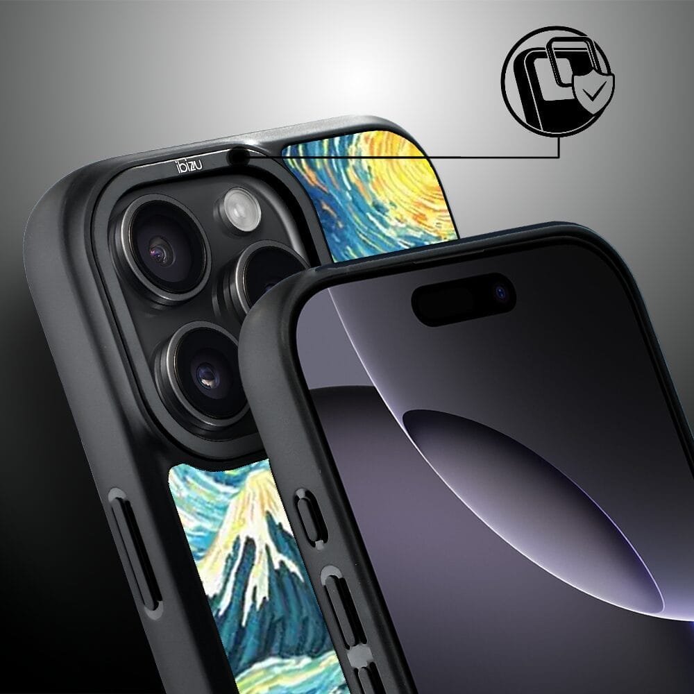 Etui do iPhone 16 Pro IBIZU DropGuard Matt z MagSafe, Van Gogh, gwieździsta noc - obrazek 3