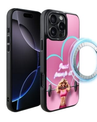 Etui do iPhone 16 Pro IBIZU DropGuard Matt z MagSafe, #Move, Pump it love