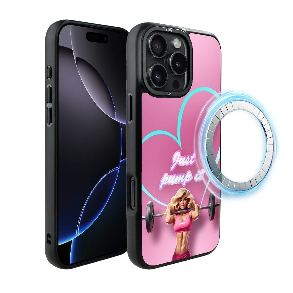Etui do iPhone 16 Pro IBIZU DropGuard Matt z MagSafe, #Move, Pump it love
