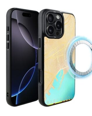 Etui do iPhone 16 Pro IBIZU DropGuard Matt z MagSafe, Mapy Świata, Barcelona