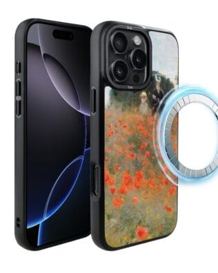Etui do iPhone 16 Pro Max IBIZU DropGuard Matt z MagSafe, Claude Monet, pole maków