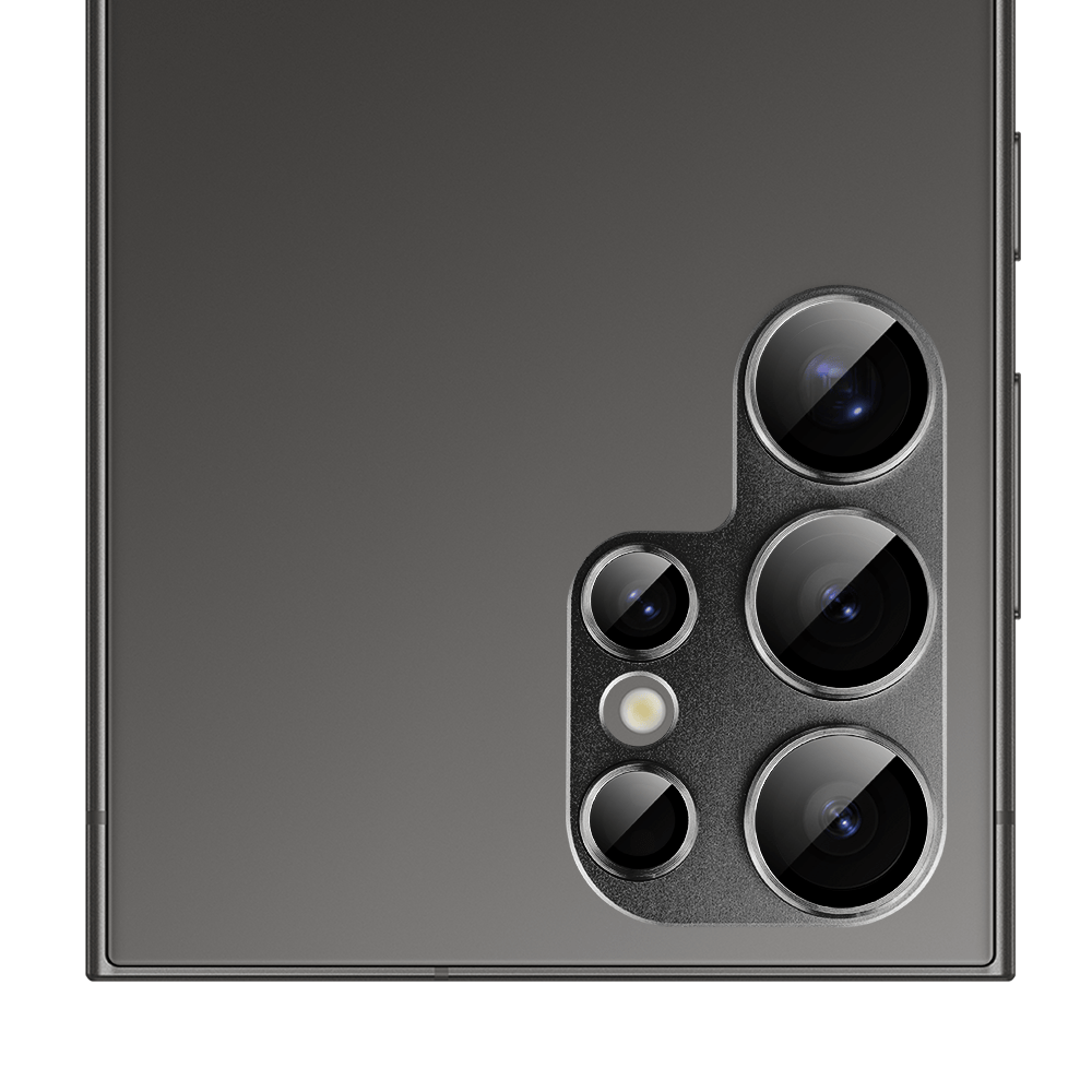 Metalowa osłona na cały aparat z wbudowanymi szkłami do Samsung S24 Ultra, czarna - obrazek 4