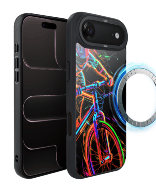 Etui do iPhone Air IBIZU DropGuard Matt z MagSafe, #ElectroMove, Rowerowa wibracja