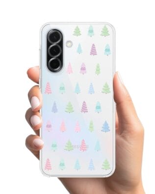 Etui do Samsung Galaxy A36 5G przeźroczyste, silikonowe Flexi, Pastelowe choinki