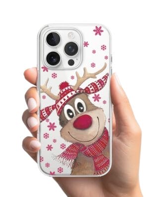 Etui do iPhone 14 Pro Max przeźroczyste, silikonowe Flexi, Renifer