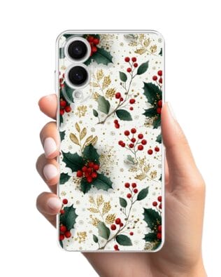 Etui do Samsung Galaxy S25 Edge przeźroczyste, silikonowe Flexi, Przytulne święta, Ozdoby świąteczne