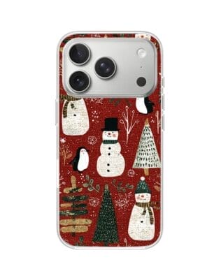 Etui do iPhone 17 Pro z MagSafe przeźroczyste, silikonowe Flexi, Przytulne święta, Rustykalna świąteczna kraina