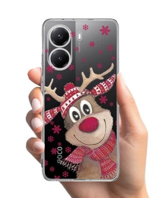 Etui do Xiaomi POCO X7 Pro przeźroczyste, silikonowe Flexi, Renifer