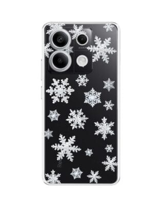 Etui do Xiaomi Redmi Note 13 Pro 5G przeźroczyste, silikonowe Flexi, Zimowa magia, Delikatne płatki śniegu