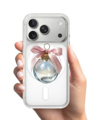 Etui do iPhone 17 Pro Max z MagSafe przeźroczyste, silikonowe Flexi, Przytulne święta, Kryształowa bombka
