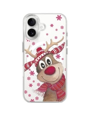 Etui do iPhone 16 Plus z MagSafe przeźroczyste, silikonowe Flexi, Renifer