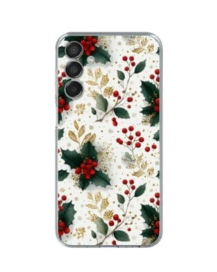 Etui do Samsung Galaxy M15 5G przeźroczyste, silikonowe Flexi, Przytulne święta, Ozdoby świąteczne