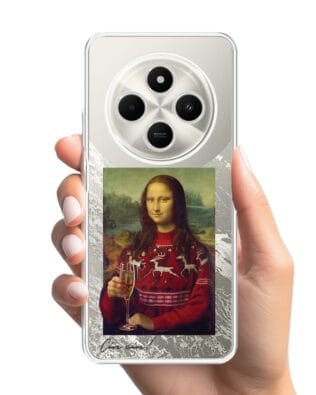Etui do Xiaomi POCO C75 przeźroczyste, silikonowe Flexi, Mona Lisa z szampanem
