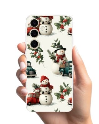 Etui do Samsung Galaxy S24 Plus przeźroczyste, silikonowe Flexi, Przytulne święta, Zimowe miasteczko