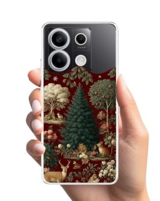 Etui do Xiaomi Redmi Note 13 Pro 5G przeźroczyste, silikonowe Flexi, Zimowa magia, świąteczny las