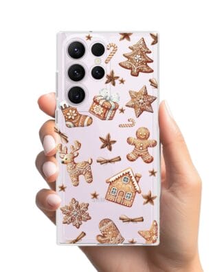 Etui do Samsung Galaxy S23 Ultra przeźroczyste, silikonowe Flexi, Magia pierniczków