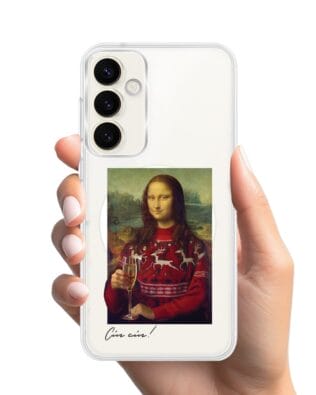 Etui do Samsung Galaxy S23 FE 5G z MagSafe przeźroczyste, silikonowe Flexi, Mona Lisa z szampanem