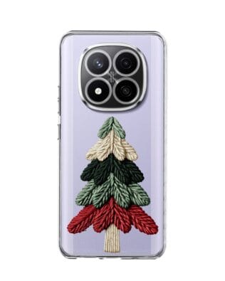 Etui do Xiaomi Redmi Note 14 Pro 4G przeźroczyste, silikonowe Flexi, Przytulne święta, Dziana choinka