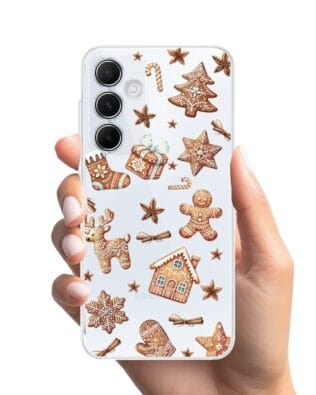 Etui do Samsung Galaxy A55 5G przeźroczyste, silikonowe Flexi, Magia pierniczków
