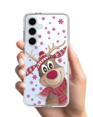 Etui do Samsung Galaxy S24 FE przeźroczyste, silikonowe Flexi, Renifer