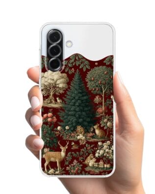 Etui do Samsung Galaxy A36 5G przeźroczyste, silikonowe Flexi, Zimowa magia, świąteczny las