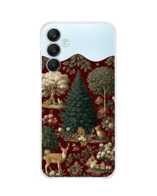 Etui do Samsung Galaxy M35 5G przeźroczyste, silikonowe Flexi, Zimowa magia, świąteczny las