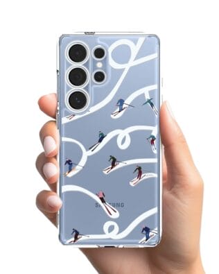 Etui do Samsung Galaxy S25 Ultra przeźroczyste, silikonowe Flexi, Zimowa magia, Narciarskie wiraże
