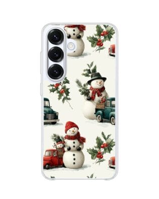 Etui do Samsung Galaxy S25 Plus z MagSafe przeźroczyste, silikonowe Flexi, Przytulne święta, Zimowe miasteczko