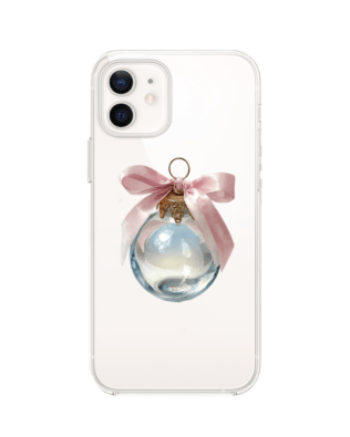 Etui do iPhone 12 przeźroczyste, silikonowe Flexi, Przytulne święta, Kryształowa bombka