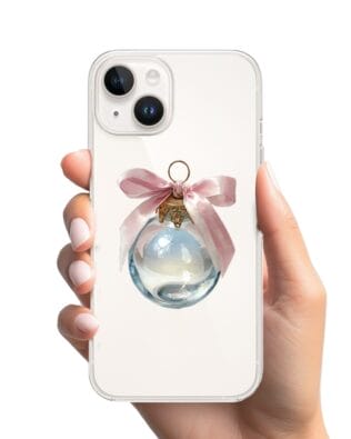 Etui do iPhone 13 przeźroczyste, silikonowe Flexi, Przytulne święta, Kryształowa bombka