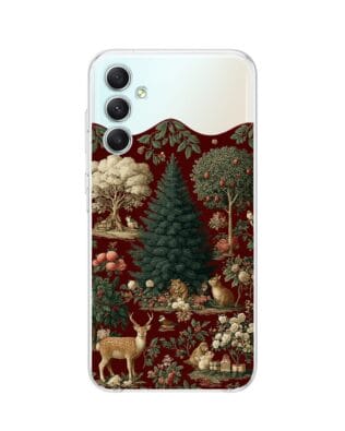 Etui do Samsung Galaxy A34 5G przeźroczyste, silikonowe Flexi, Zimowa magia, świąteczny las