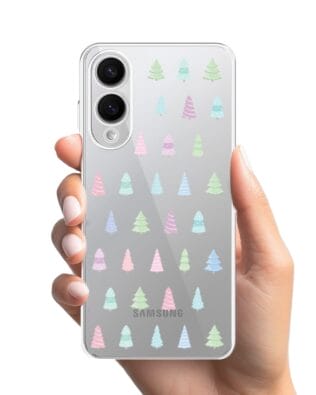 Etui do Samsung Galaxy S25 Edge przeźroczyste, silikonowe Flexi, Pastelowe choinki