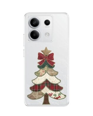 Etui do Xiaomi Redmi Note 13 Pro 5G przeźroczyste, silikonowe Flexi, Przytulne święta, Kraciasta choinka