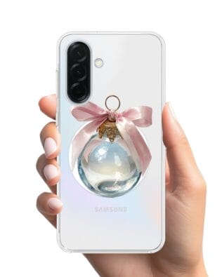 Etui do Samsung Galaxy A36 5G z MagSafe przeźroczyste, silikonowe Flexi, Przytulne święta, Kryształowa bombka